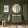 Badezimmermöbel SILANE 800 2 Schubladen GREEN SATIN + Waschtisch