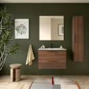Badezimmermöbel SILANE 800 2 Schubladen NUSSBAUM...