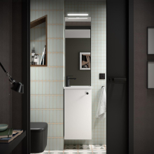Conjunto de Badezimmermöbel MARVILLE WHITE SATIN +Waschtisch + Spiegel