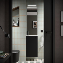 Conjunto de Badezimmermöbel MARVILLE BLACK SATIN +Waschtisch + Spiegel