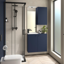 Conjunto de Badezimmermöbel MARVILLE BLUE SATIN +Waschtisch + Spiegel