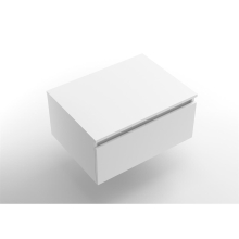 Set DOMUS 600 Schrankelement wandhängend 1 Schublade und Waschtischplatte WHITE SATIN