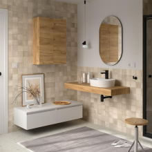 Set DOMUS 1200 2 Schrankelement wandhängend 1 Schublade WHITE SATIN