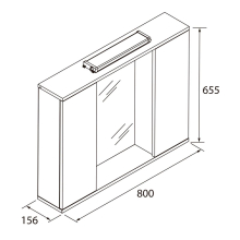 Spiegelschrank LOIRA 800 2 Türen