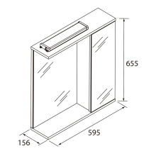 Spiegelschrank LOIRA 600 1 Glastür