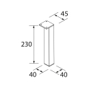 Satz 2 Füße SCHWARZ Hauteur 230 mm