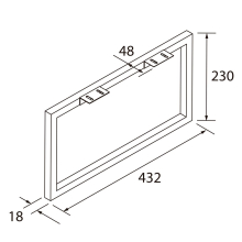 Set aus 2 mattschwarzen Rahmenbeinen 230x432 mm