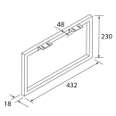 Set aus 2 mattschwarzen Rahmenbeinen 230x432 mm