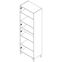 Hochschrank INFINITY 4 Türen WHITE SATIN 600 x 1810 x 370 mm