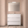 Badezimmermöbel BALTIC 1000 3 Schubladen WHITE GLOSS + Waschtisch + Spiegel