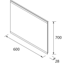 Spiegel LINIA mit LED-Licht oben/unten, vertikal 600x700 mm