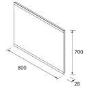 Spiegel LINIA mit LED-Licht oben/unten, vertikal 800x700 mm