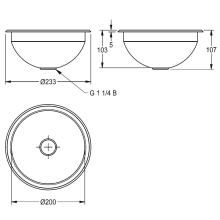 KWC Rundbecken, RONDO, Edelstahl, 233x107 mm, ohne Überlauf, Hochglanz