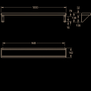 KWC Ablage, SATURN, Edelstahl, 1000x138x142 mm, Aufputz