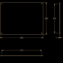 KWC Spiegel, RODAN, Edelstahl, 400x300x1 mm, Sichtbare Befestigung