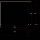 KWC Spiegel, RODAN, Edelstahl, 600x500x1 mm, Sichtbare...