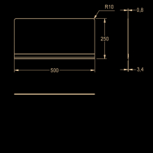 KWC Rückwand, SIRIUS, Edelstahl, 500x250 mm, Aufsteckbar