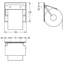 KWC Wc-rollenhalter, Edelstahl, 145x130x25 mm, Aufputz