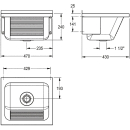 KWC Waschtrog, SIRIUS, Edelstahl, 470x240x430 mm, Ablauf...