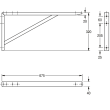 KWC Konsole, MAXIMA, Edelstahl, 40x320x675 mm