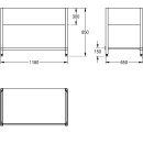 KWC Untergestell, MAXIMA, Edelstahl, 1180x850x650 mm
