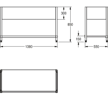 KWC Untergestell, MAXIMA, Edelstahl, 1380x850x550 mm