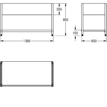 KWC Untergestell, MAXIMA, Edelstahl, 1380x850x650 mm