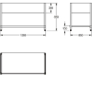 KWC Untergestell, MAXIMA, Edelstahl, 1380x850x650 mm