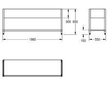 KWC Untergestell, MAXIMA, Edelstahl, 1980x850x550 mm