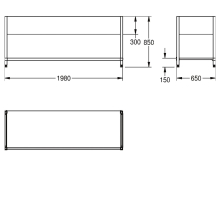 KWC Untergestell, MAXIMA, Edelstahl, 1980x850x650 mm