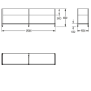 KWC Untergestell, MAXIMA, Edelstahl, 2580x850x550 mm
