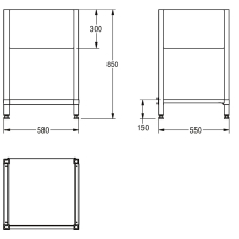 KWC Untergestell, MAXIMA, Edelstahl, 580x850x550 mm