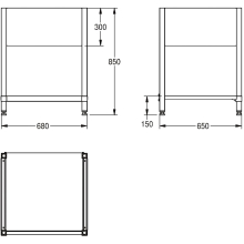 KWC Untergestell, MAXIMA, Edelstahl, 680x850x650 mm