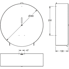 KWC Wc-großrollenhalter, RODAN, Edst, 369x369x108 mm, Aufputz, Rolle 350 mm