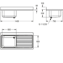 KWC Gewerbespüle, MAXIMA, Edelstahl, 1400x432x700...