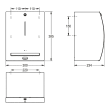 KWC Papierhandtuchsp, STRATOS, Elek, Edst, 300x385x234mm, AP, Batterien