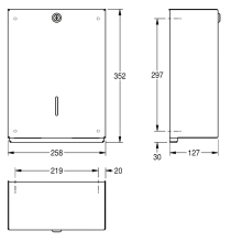 KWC Papierhandtuchspender, HEAVY DUTY, Edelstahl, 258x352x127 mm, Aufputz