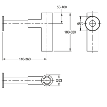 KWC Siphon, XINOX, für Waschtisch, Verchromt, Abgang Waagerecht