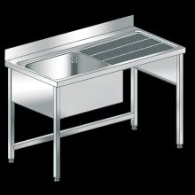 KWC Gewerbespüle, MAXIMA, Edelstahl, Verschw. Untergestell, 1400x1000x700 mm