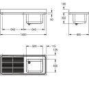 KWC Gewerbespüle, MAXIMA, Edelstahl, 1400x432x600...