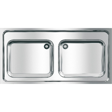 KWC Gewerbespüle, MAXIMA, Edelstahl, 2 Becken, 1200x432x600 mm