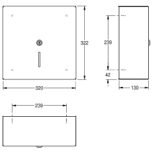 KWC Wc-großrollenhalter, HEAVY DUTY, Edst, 320x322x130 mm, AP, Rolle 300 mm