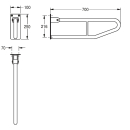 KWC Stützklappgriff, CONTINA, Edelstahl, 100x250x700 mm