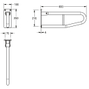 KWC Stützklappgriff, CONTINA, Edelstahl, 100x250x600 mm