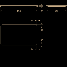 KWC Ablage, MAXIMA, Edelstahl, für Untergestell, 1186x655 mm