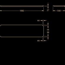 KWC Ablage, MAXIMA, Edelstahl, für Untergestell, 1986x555 mm