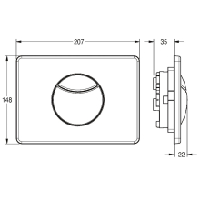 KWC Betätigungsplatte, Edst, 207x148 mm, für Spülkasten, 2-Mengen-Spülung