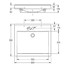 KWC Einzelwaschtisch, QUADRO, MIRANIT, 600x125x530 mm,...