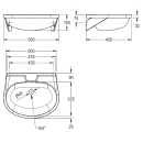 KWC Handwaschbecken, ANIMA, Edelstahl, 550x155x450 mm,...