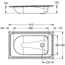 KWC Babybadewanne, CAMPUS, Edelstahl, 915x550x150 mm,...